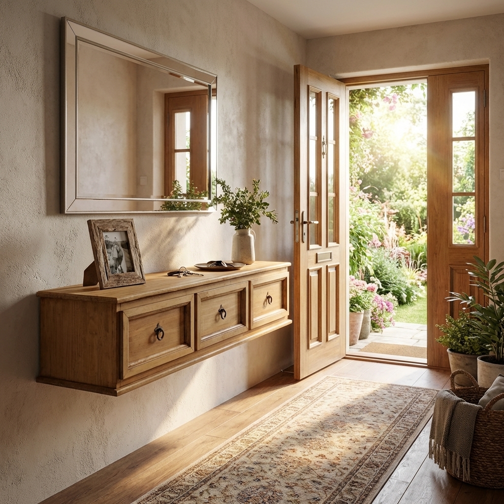 Wandkonsole Mexico Landhausstil aus massiver Pinie