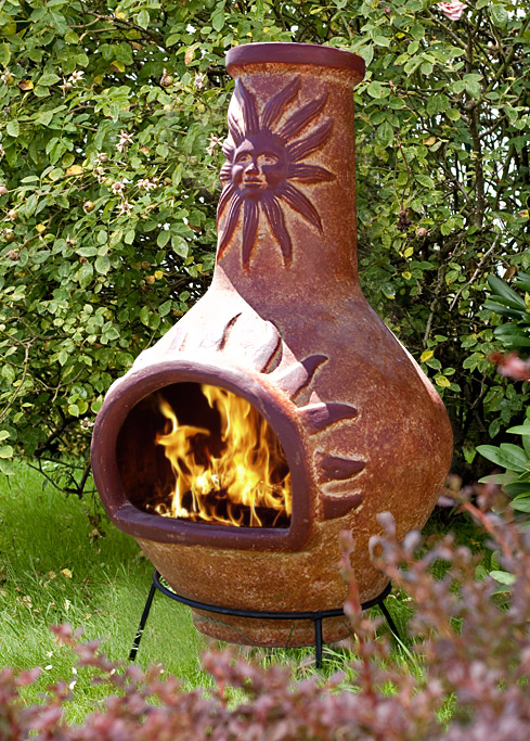 Riesiger original mexikanischer Terrassenofen Feuerofen Terracotta Aztekenofen 